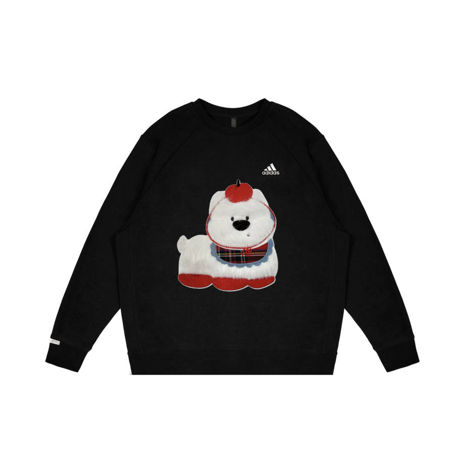 Adidas Adidas LABEL Sweatshirts Unisex Black Crew Neck Moderate Regular