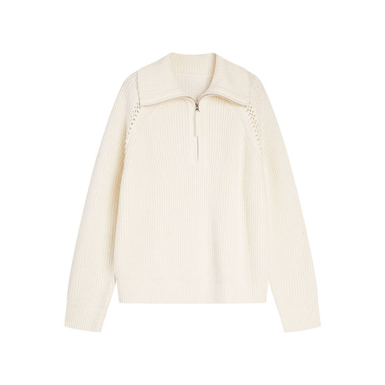 ELLE Knitwear Women's Ecru Lapel Moderate