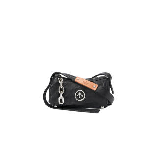 GROTTO Sheepskin Crossbody Bag, Shoulder Bag Mini Unisex Black Obsidian