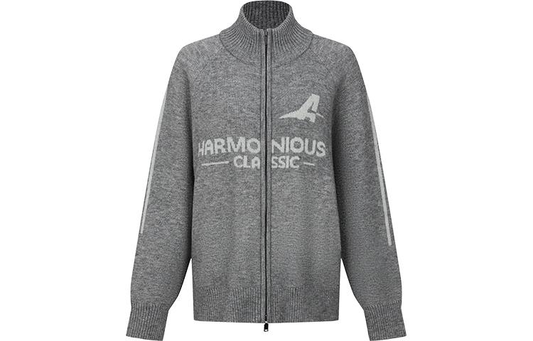 URBAN REVIVO Knitwear Women's Light Gray Half Turtleneck Moderate Cardigan
