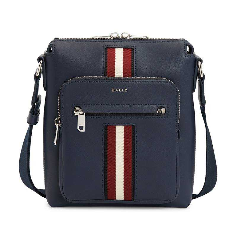 BALLY Cow Leather Crossbody Bag, Shoulder Bag Men's Blue