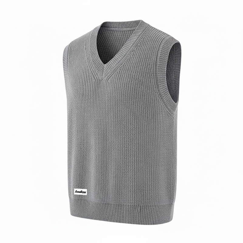 Tonlion Knitwear Unisex V Neck Thickened A Line