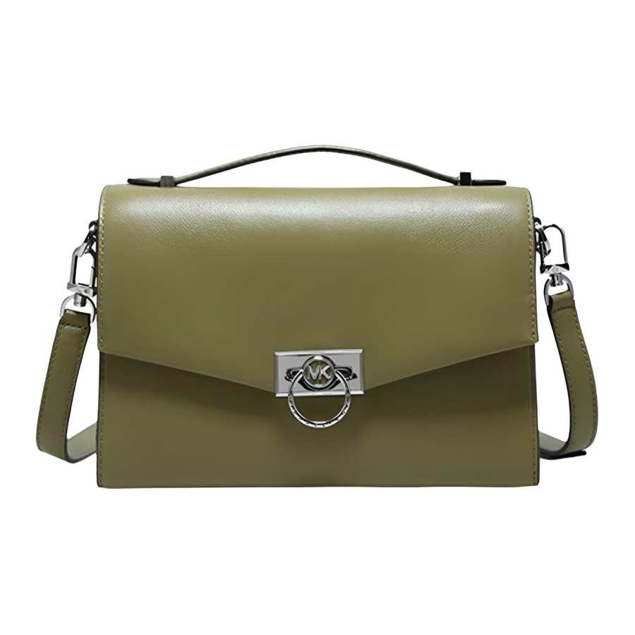 MICHAEL KORS Hendri Cow Leather One Shoulder Handbag Medium Women's Green