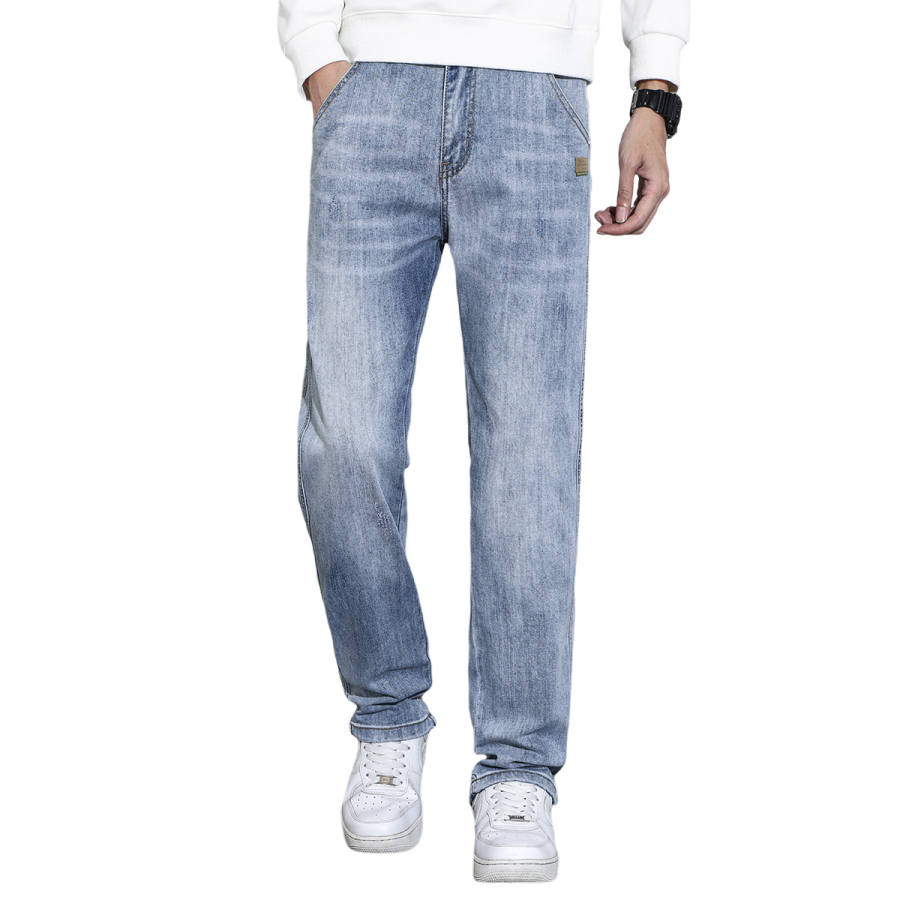 BALENO Jeans Men's Washed Color Moderate Straight Fit Pants