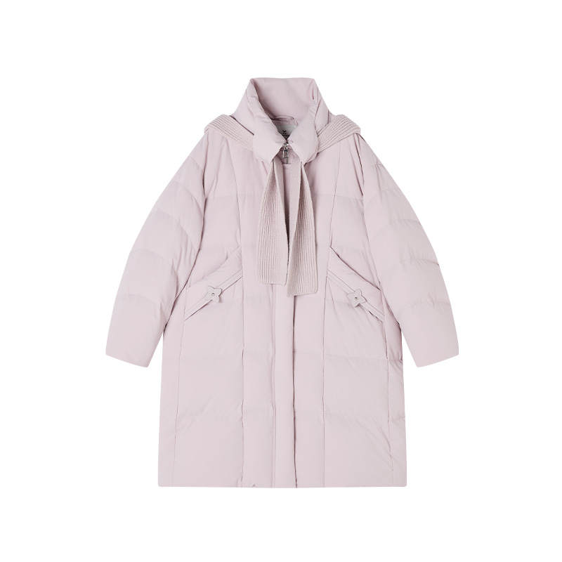XIANGYING Down Jackets Women's Light Pink Thickened Puffer Jacket
