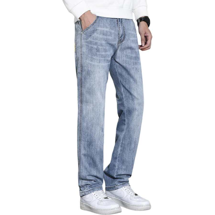 BALENO Jeans Men's Washed Color Moderate Straight Fit Pants