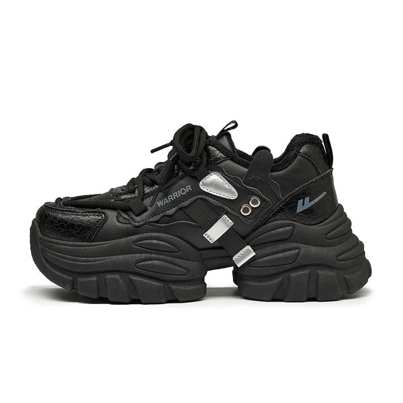 Warrior Synthetic Leather Abrasion Resistant Lightweight Height Increasing Thermal Low top Chunky Sneakers Women's