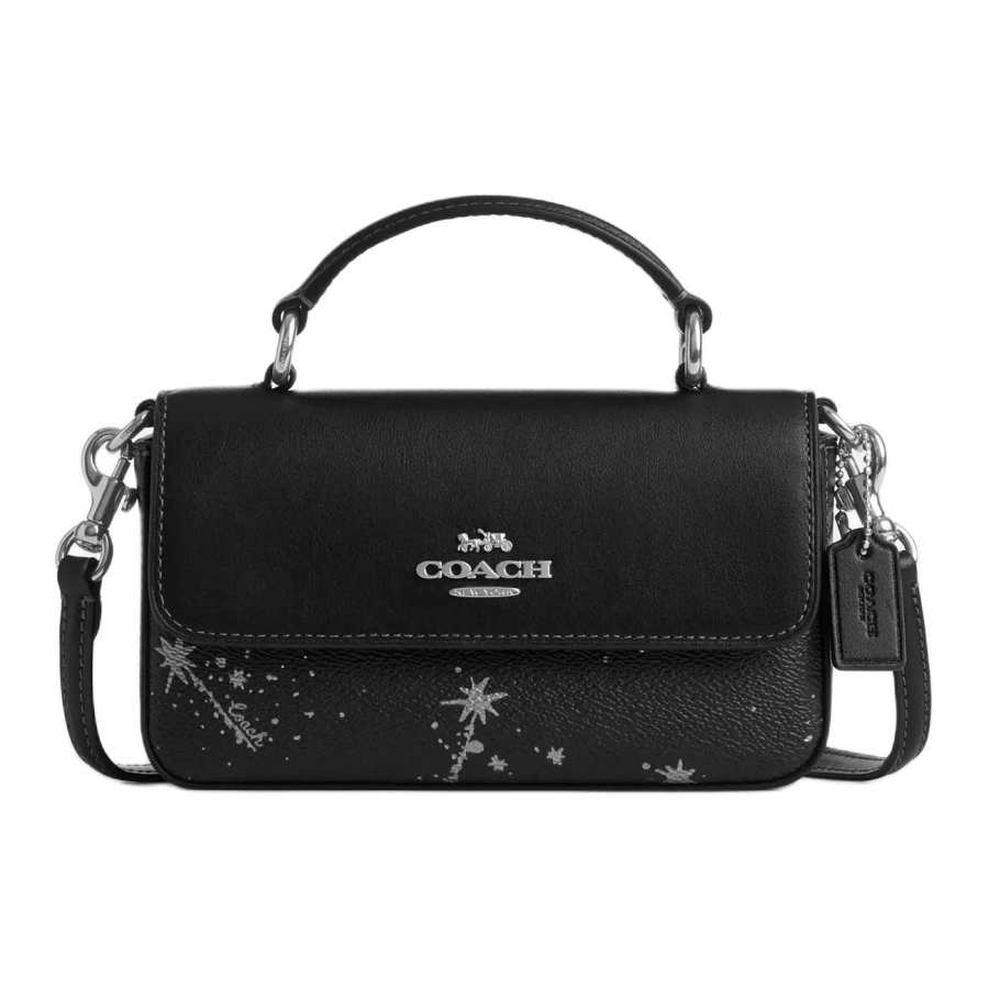 COACH Josie Coated Canvas With Leather Shoulder Bag, Crossbody Bag, Handbag Small Women's Black
