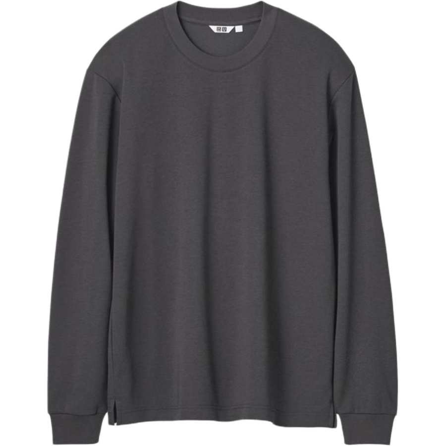 UNIQLO T Shirts Unisex Dark Gray Crew Neck Moderate