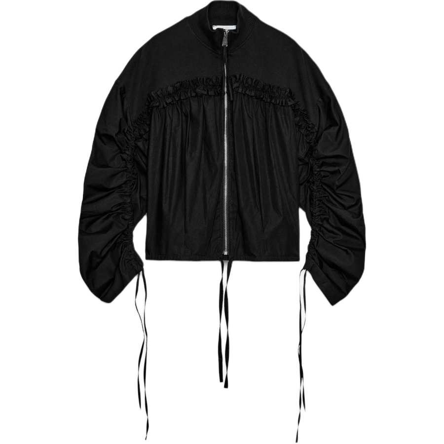 ZARA Jackets Women's Black Stand Collar Moderate Pilot