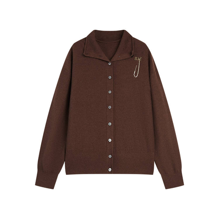 ELLE ELLE Sweaters Women's Coffee Lapel Moderate