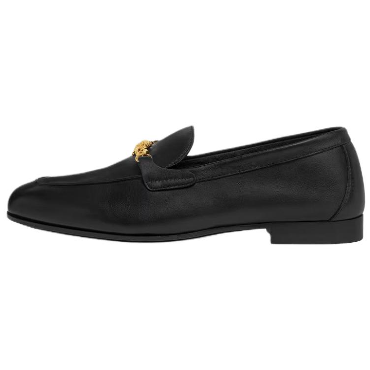 VERSACE Medusa Cow Leather Casual Shoes Women's Black