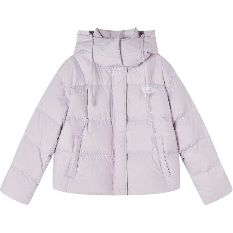 XIANGYING Down Jackets Women's Purple Hooded Thickened Puffer Jacket