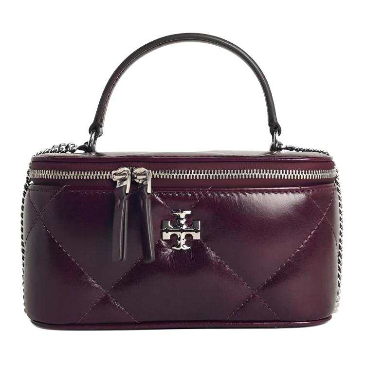TORY BURCH Cow Leather Handbag Women's Burgundy Red