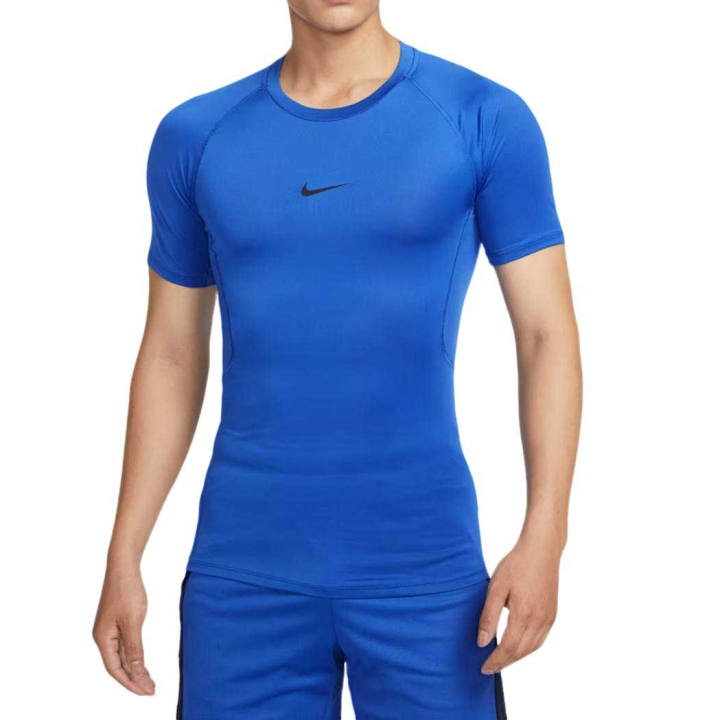 Nike Nike Dri Fit T Shirts Men's Blue/Black Crew Neck Moderate