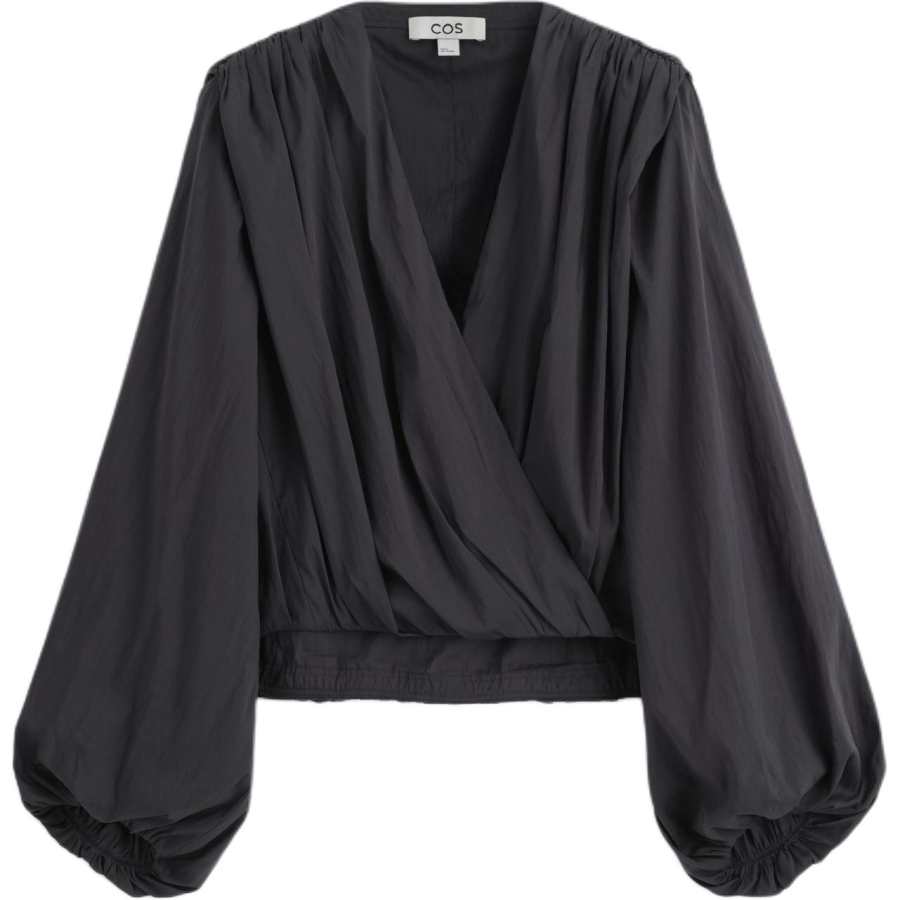 COS T Shirts Women's Charcoal Black V Neck Moderate