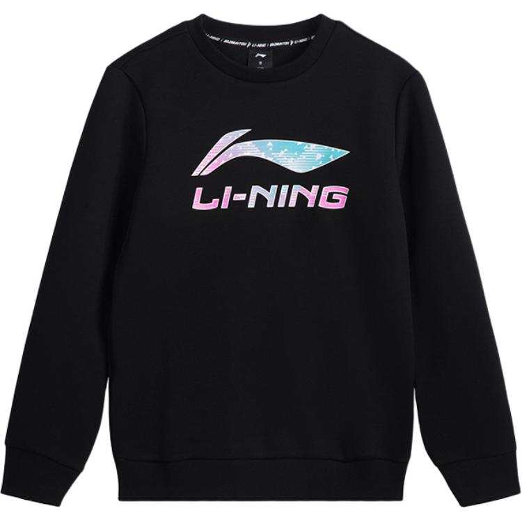 Li-Ning Li Ning Sweatshirts Women's Black Crew Neck Moderate Regular
