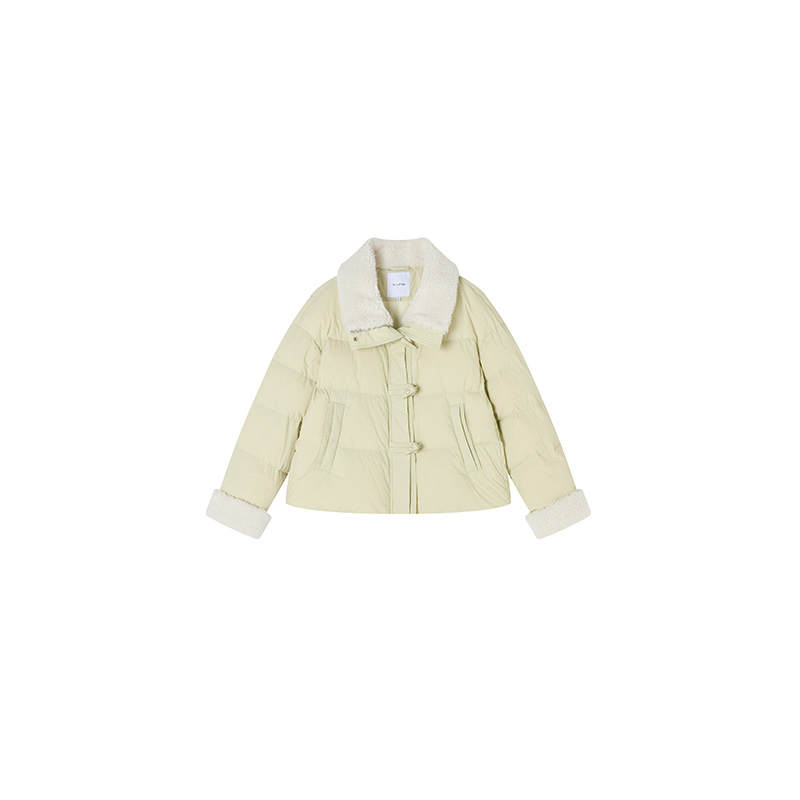 XIANGYING Down Jackets Women's Lapel Moderate Puffer Jacket