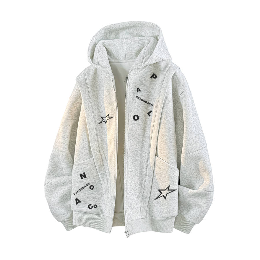 PAL ONGACO Sweatshirts Unisex Hooded Moderate Cardigan