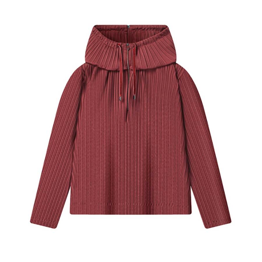 FILA Sweatshirts Women's New Umber Red Hooded Moderate Regular