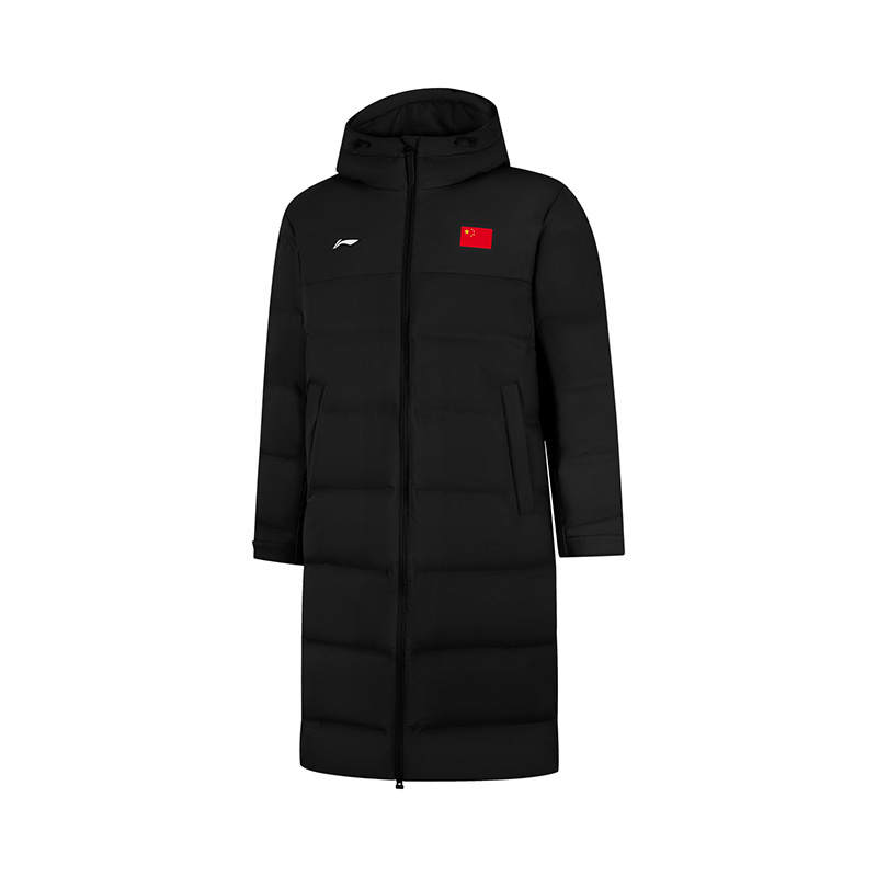 Li-Ning Li Ning Down Jackets Unisex Black Hooded Moderate Down Coat