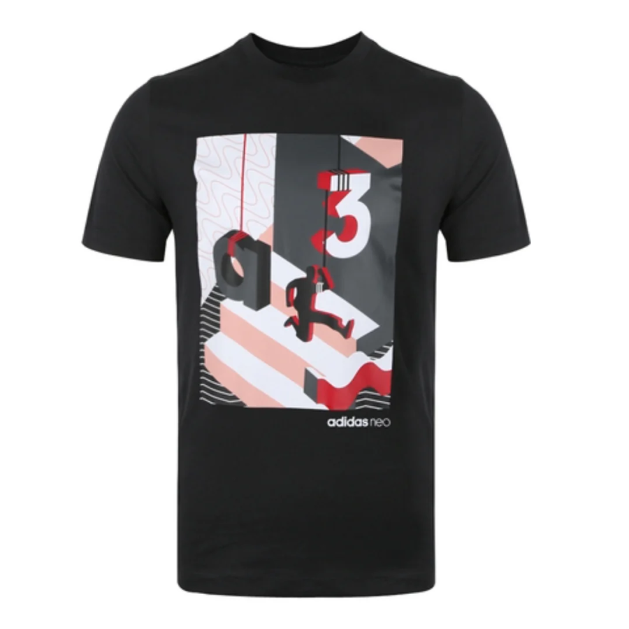 Adidas Adidas T Shirts Men's Black Crew Neck Moderate Straight Fit