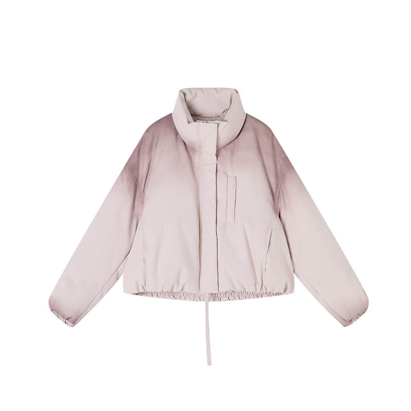 XIANGYING Down Jackets Women's Silver Peony Stand Collar Thickened Down Jacket