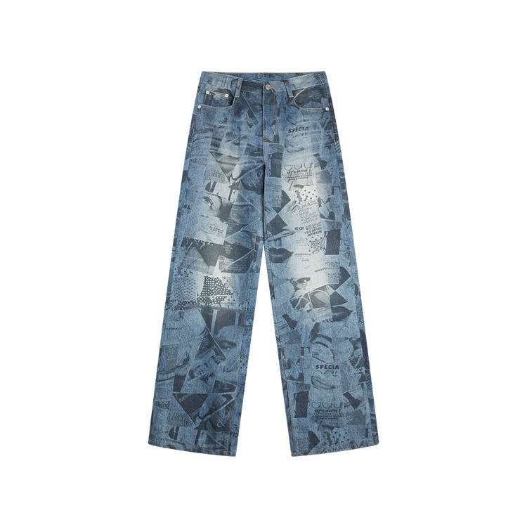 ELLE Jeans Women's Denim Blue Moderate Straight Fit Pants