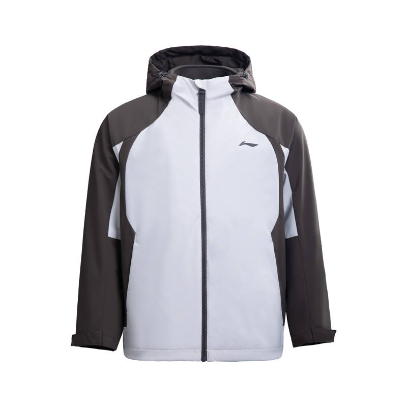 Li-Ning Li Ning Trench Coats Unisex Waterdrop Gray/Obsidian Gray Hooded Moderate