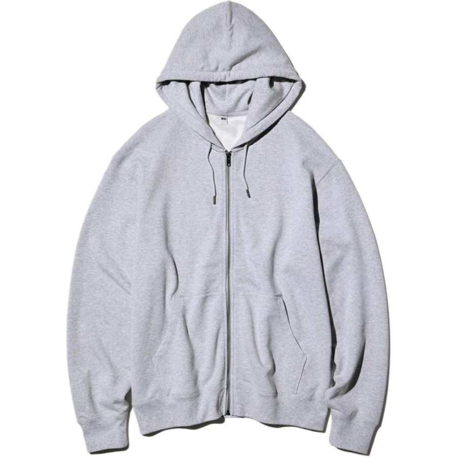 UNIQLO Sweatshirts Unisex Sky Gray Hooded Moderate