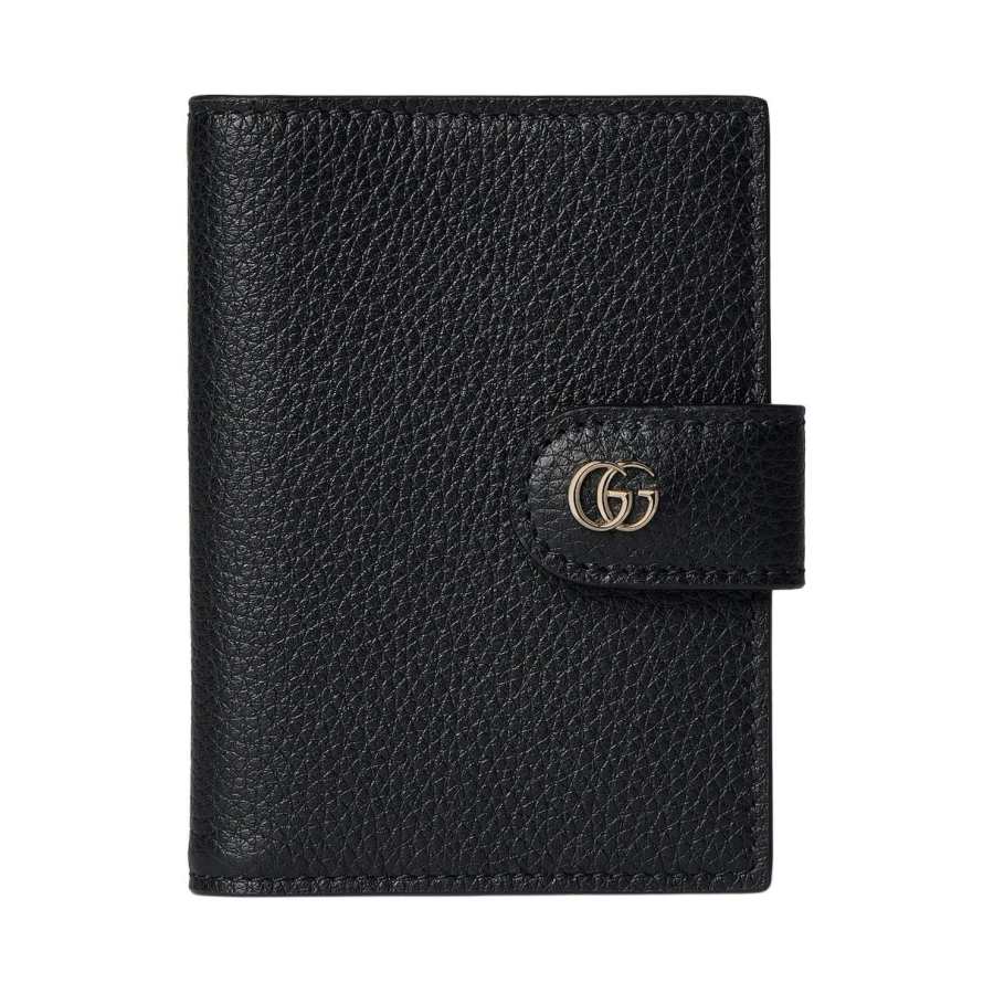 GUCCI GG Marmont Cow Leather Card Holder Women's Black
