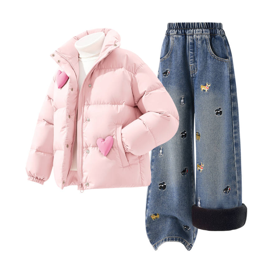 Disney Kids Casual Sportswear Stand Collar Thickened And Fleece Lined
