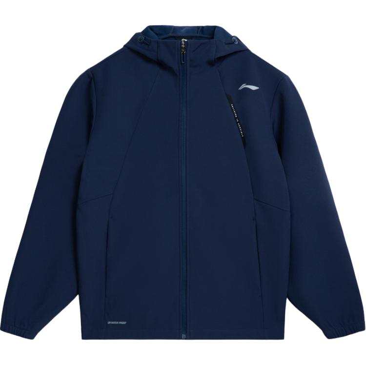 Li-Ning Li Ning Trench Coats Unisex Midnight Voyage Blue Hooded Moderate