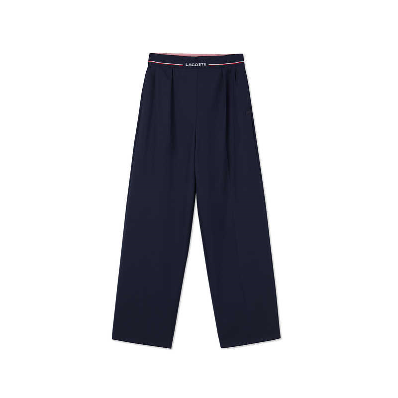 LACOSTE Casual Pants Women's Navy Blue/166 Moderate Wide Leg Pants