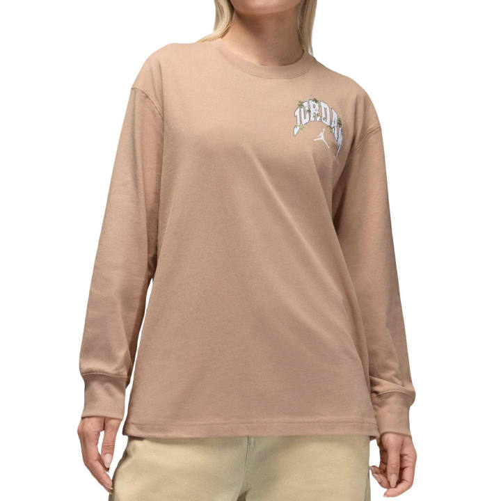 Jordan Jordan T Shirts Women's Khaki Crew Neck Moderate