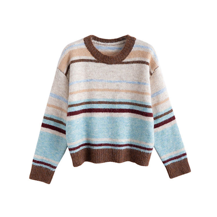 Tonlion Knitwear Women's Beige Apricot Crew Neck Moderate Base Layer