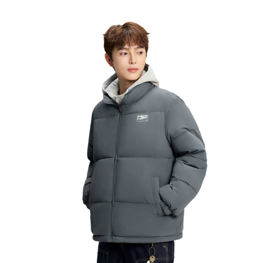 Tonlion Puffer Jackets Unisex Stand Collar Fleece Lined Padded Puffer Jacket