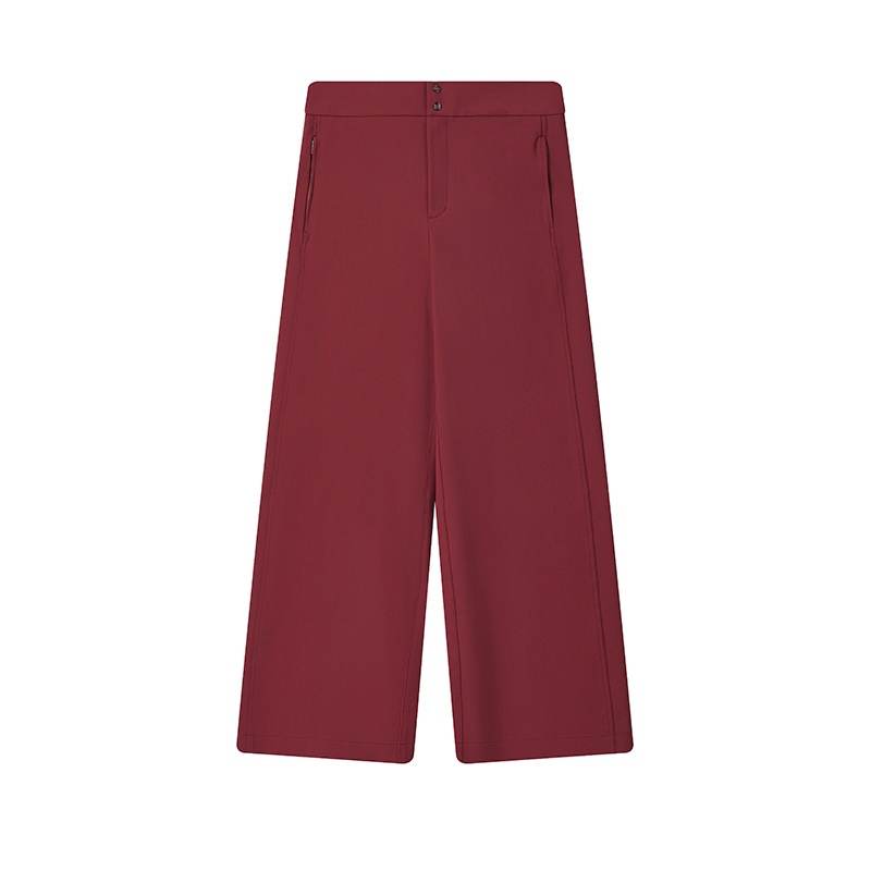 FILA Casual Pants Women's New Umber Red Moderate Wide Leg Pants