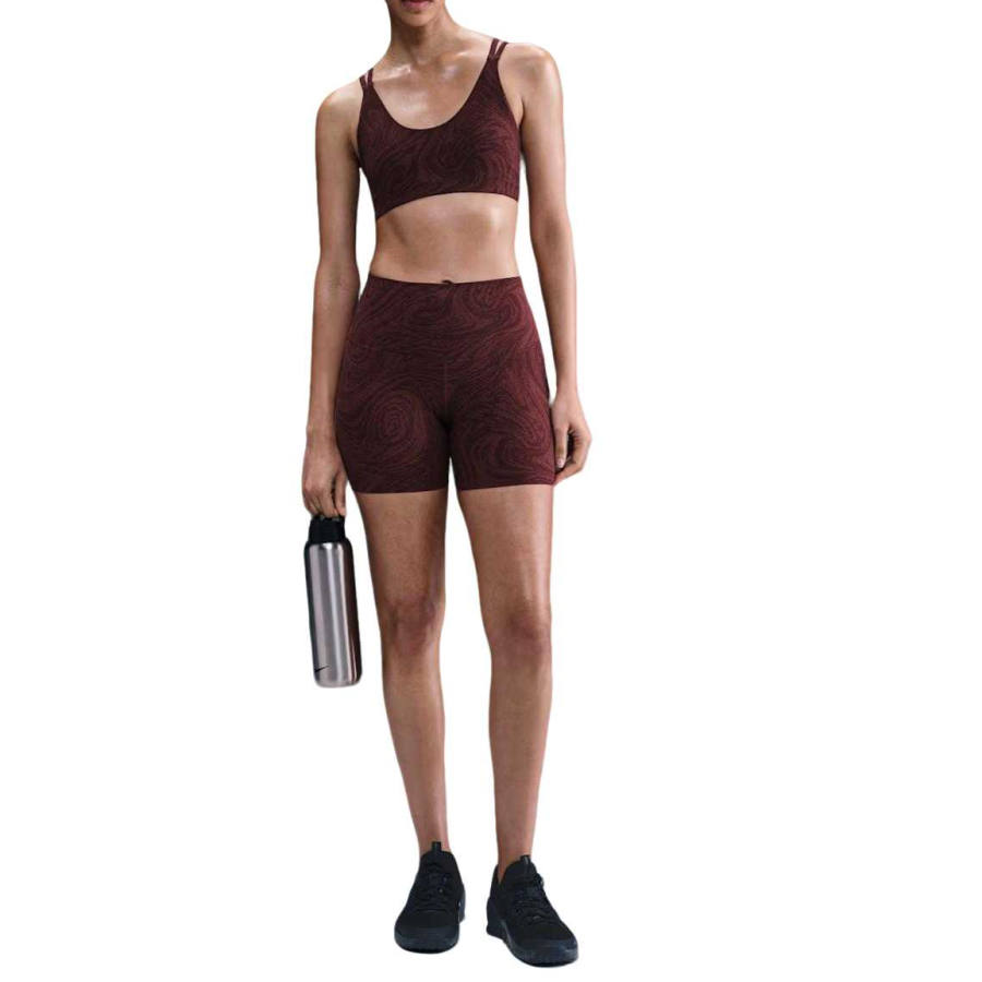 Nike Nike Zenvy Yoga Shorts Women's Burgundy Shredding/Dark Color Team Red/White Moderate
