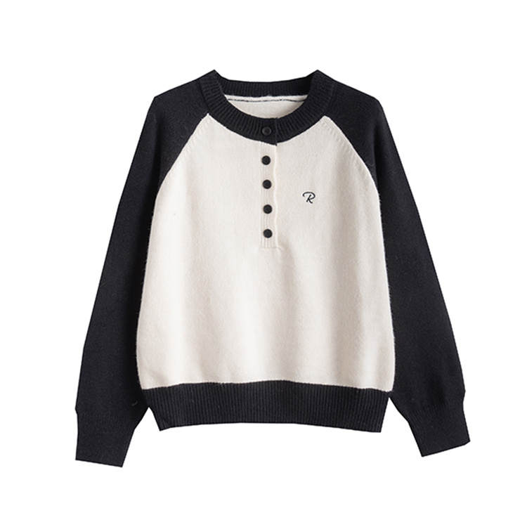 Tonlion Knitwear Women's Black Tone Crew Neck Moderate Base Layer