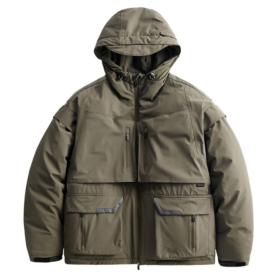 VIP VIP Hooded Puffer Jacket Unisex Brown