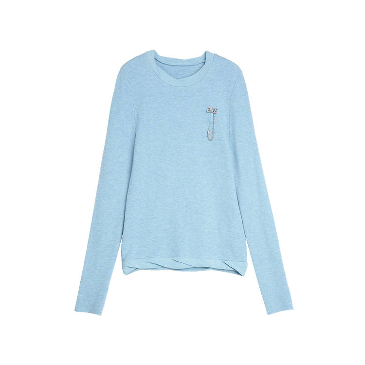 ELLE Sweaters Women's Blue Crew Neck Moderate Other