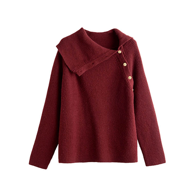 Tonlion Knitwear Women's Dark Red Boat Neck Moderate Base Layer