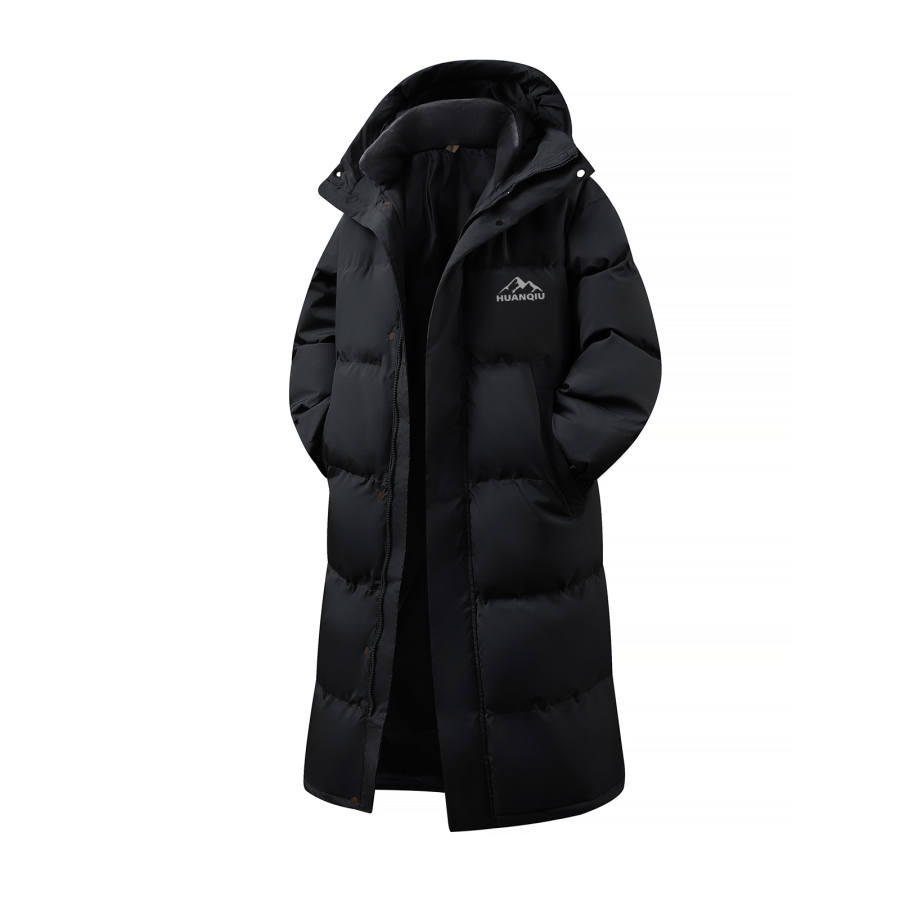 HUANQIU Puffer Jackets Unisex Hooded Thickened Padded Puffer Jacket