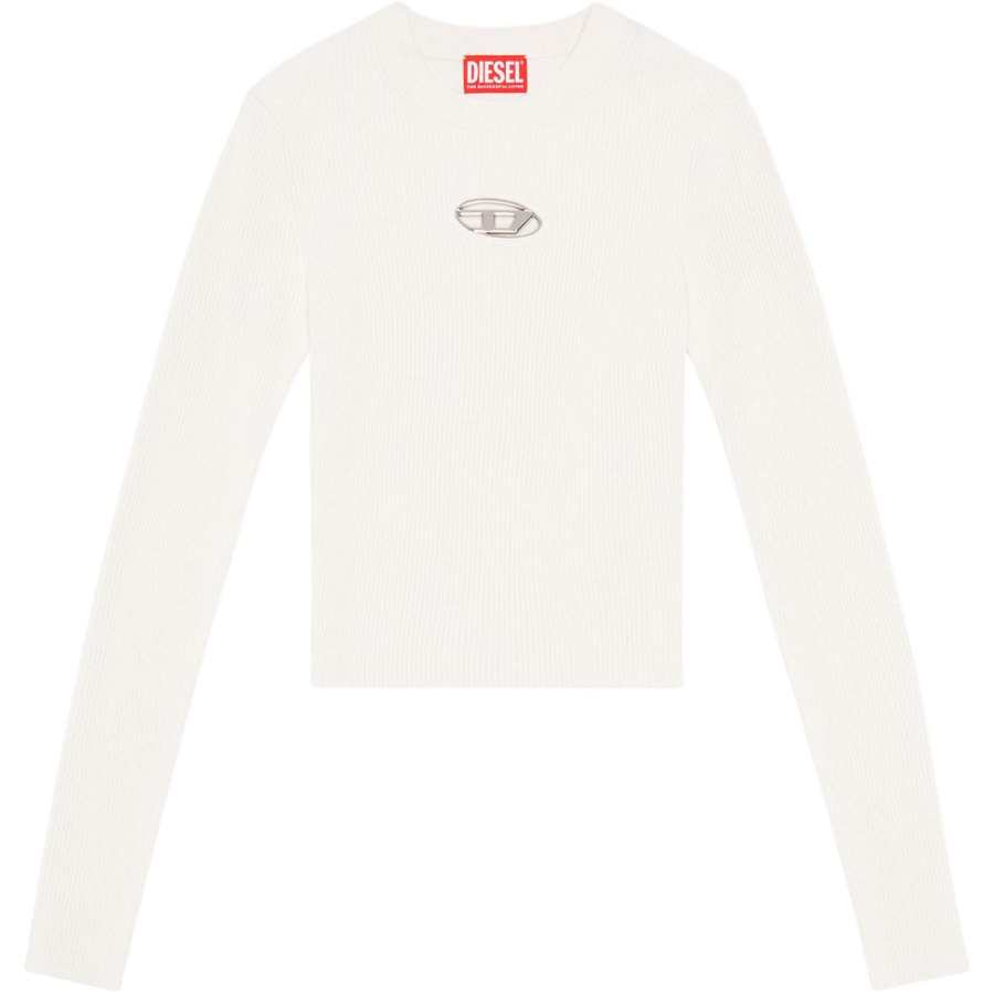 DIESEL M Valary Logo Plaque Cropped Ribbed Top