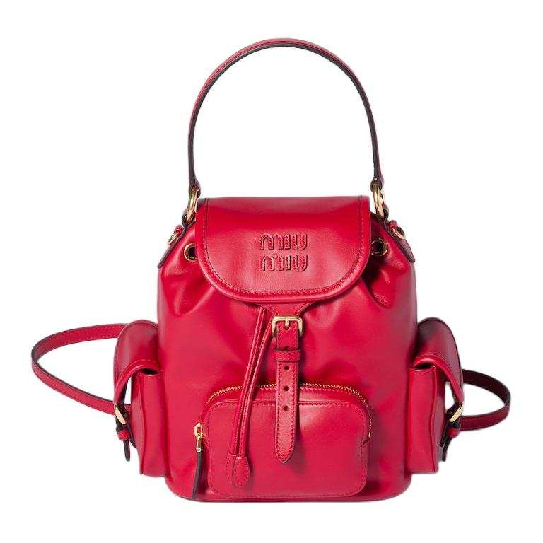 MIU MIU Calfskin Backpack Women's Red