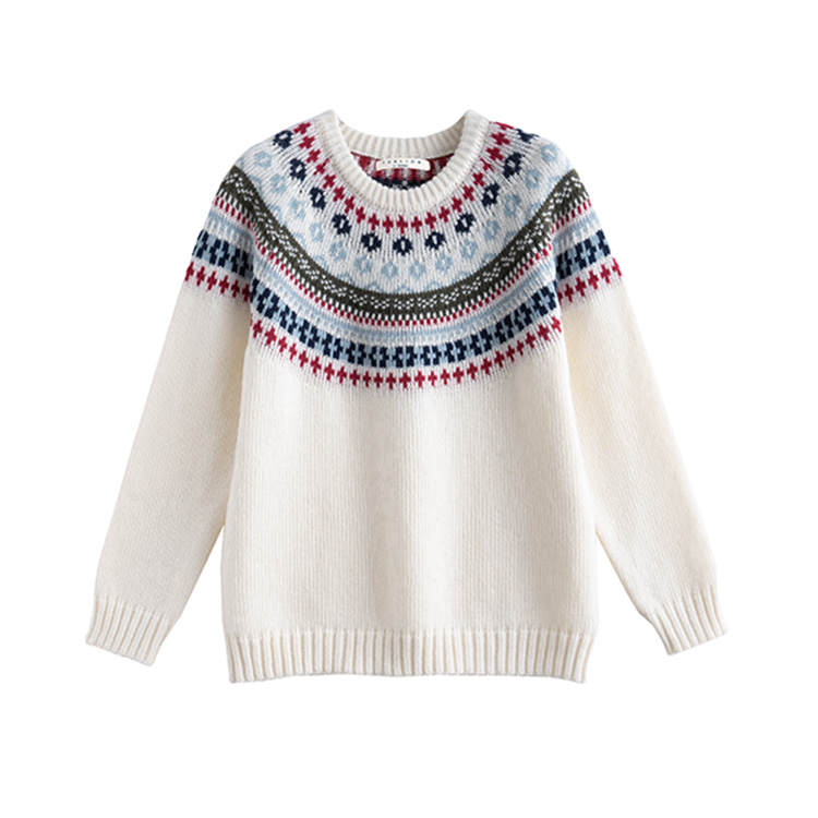 Tonlion Knitwear Women's White Tone Crew Neck Moderate Base Layer
