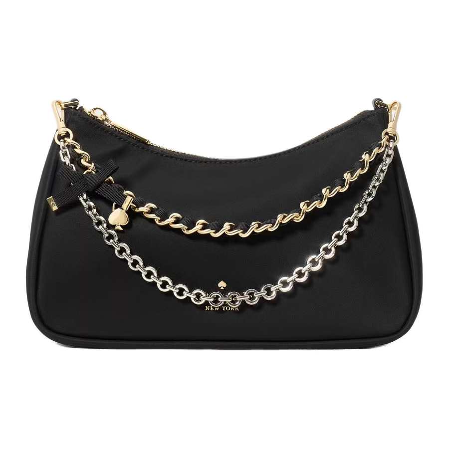 Kate Spade Cow Leather One Shoulder Handbag Medium Women's Black