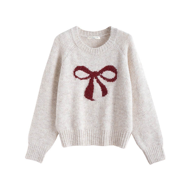 Tonlion Knitwear Women's Light Beige Apricot Crew Neck Moderate Other
