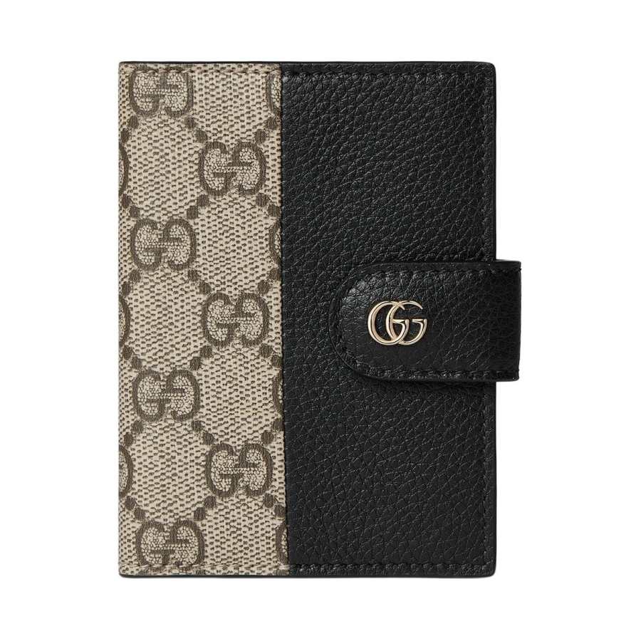 GUCCI GG Marmont Canvas With Leather Card Holder Unisex Black